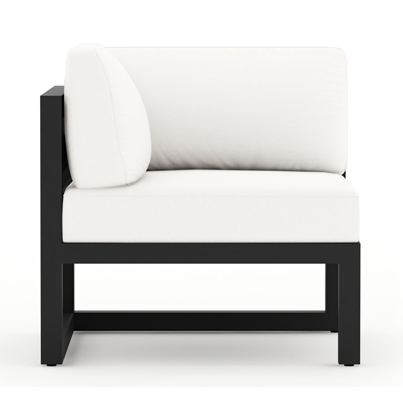 Avion Patio Chair with Sunbrella Cushions, Canvas Natural Sunbrella® Canvas, Black