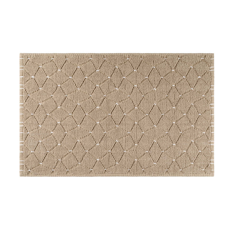 Martex Restore Diamond Geo Taupe Bath Rug, Diamond Geo Taupe