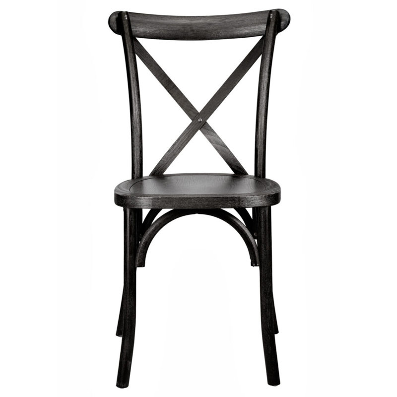 Ensemble de 2 chaises à dossier en croix Toughwood par Chivari, Noir