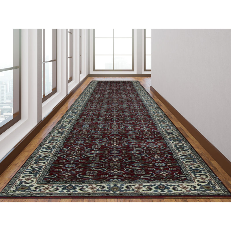 One-of-a-Kind 2'6" x 19'6" Runner Wool Area Rug in Beige and Blue