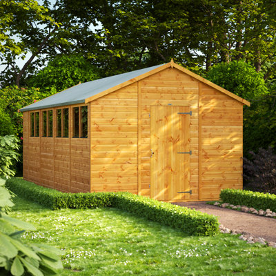 Powersheds 20 x 10ft Timber Tongue & Groove Garden Shed
