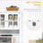 Buffet with Hutch, White Farmhouse Modern Kitchen Pantry Storage with Framed Glass Doors &amp; Microwave Space | MDF | Adjustable Shelves
