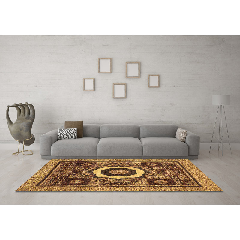 Washable Oriental Indoor Rug, Square 4'