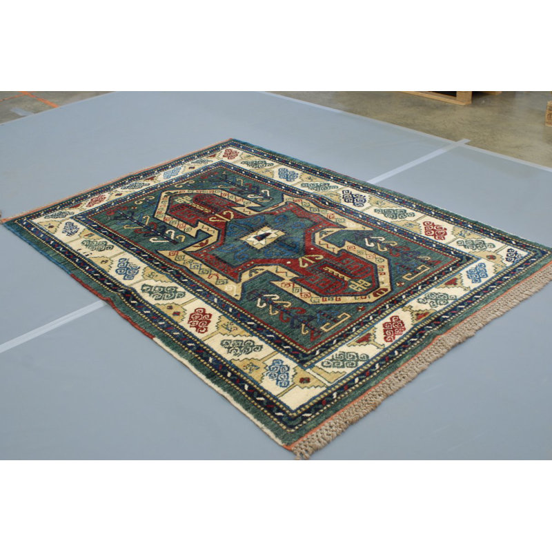 Sevan Wool Southwestern Area Rug in Beige/Green