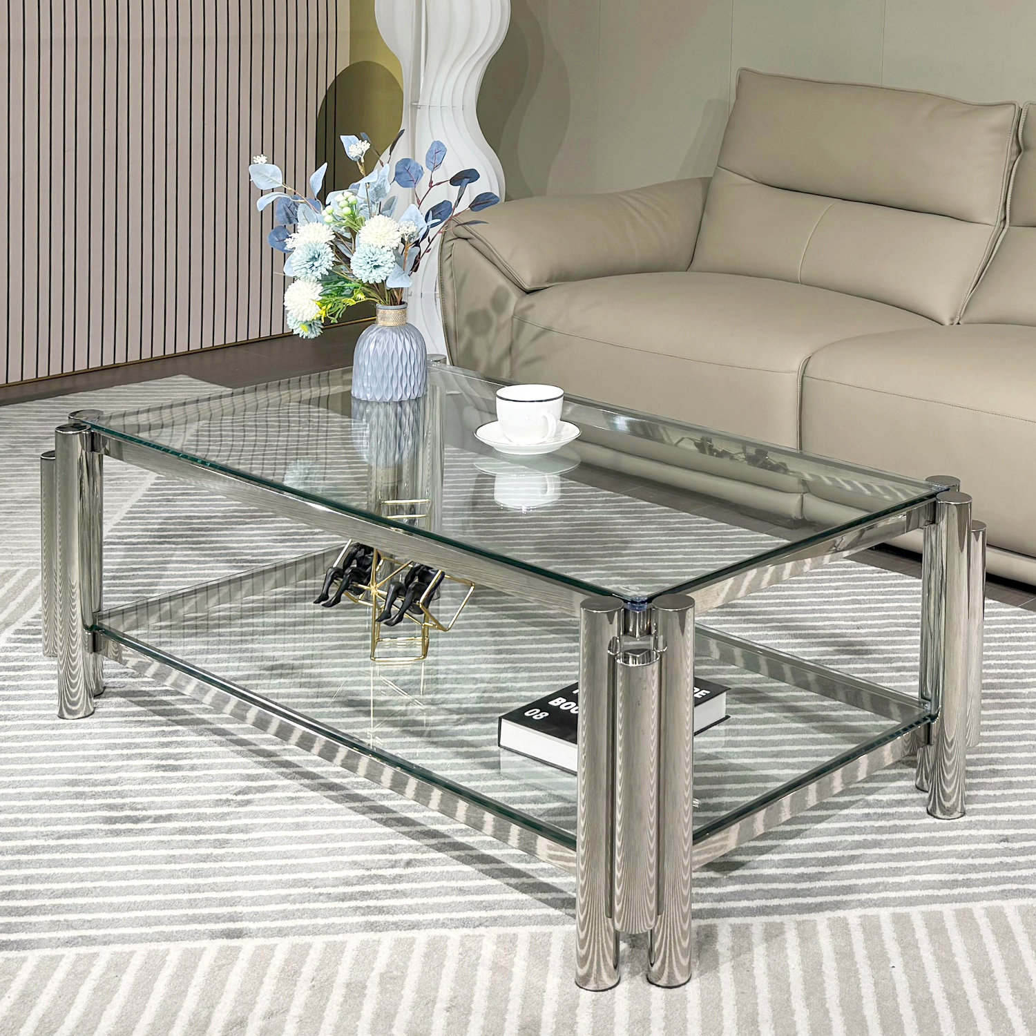 Everly Quinn Allysah Glass Top Coffee Table | Wayfair