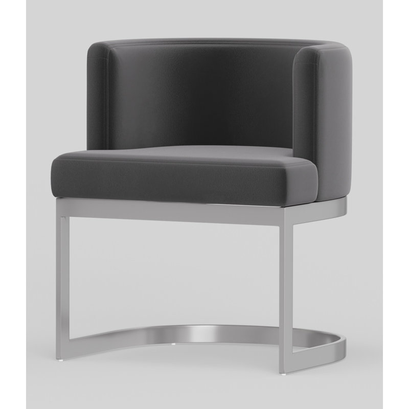 Waycross 19'' H Velvet Upholstered Armchair, Gray