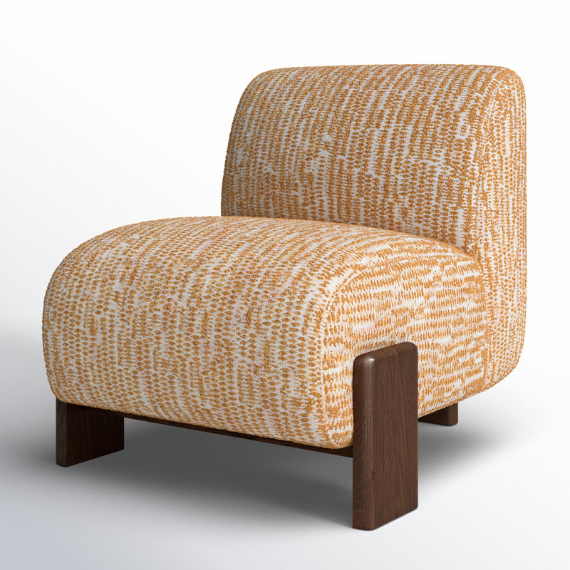 Chelsea Upholstered Slipper Chair, Gold Polyester Blend