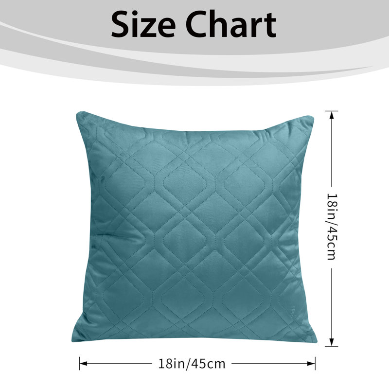 Aspire Homeware Diamond-Pattern Square Velvet Cushion Cover, Teal, Pack of 2