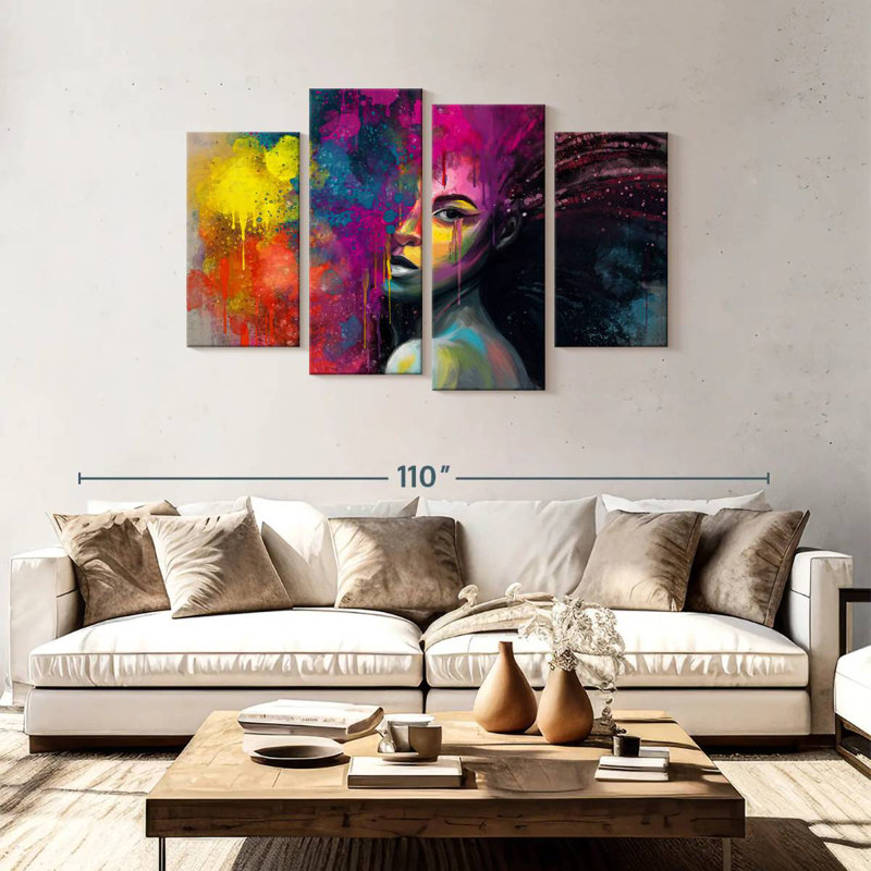 Leisha African Vibrance, H 48 po x l 75 po