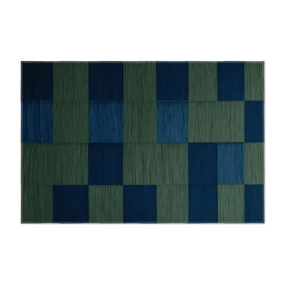 Tapis d'intérieur et d'extérieur à carreaux vert