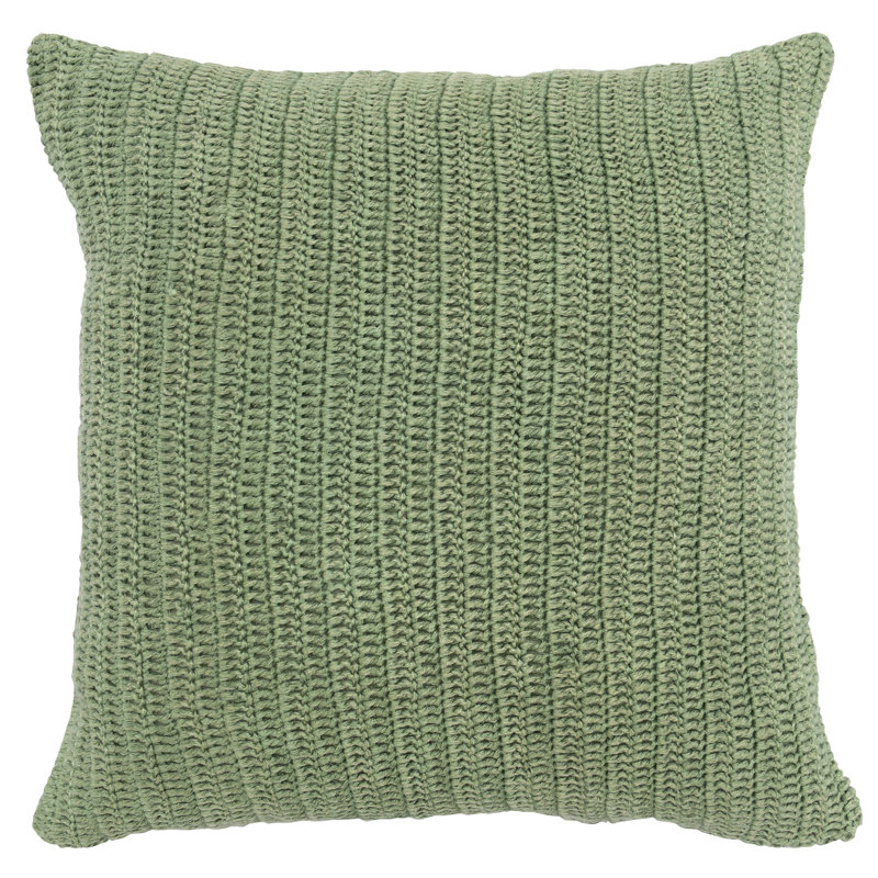 Marcie Knitted Linen Throw Pillow, Square 22", Gray