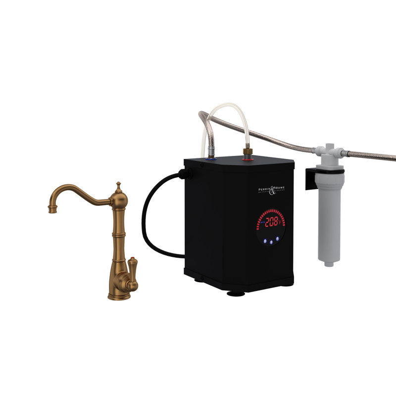 Edwardian Hot Water Dispenser, Unlacquered Brass