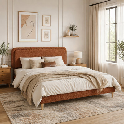 Structure de lit, lit plateforme rembourré moelleux avec tête de lit réglable en hauteur, structure robuste et lattes, conception silencieuse, compatible avec les matelas sans ressorts, facile à assembler