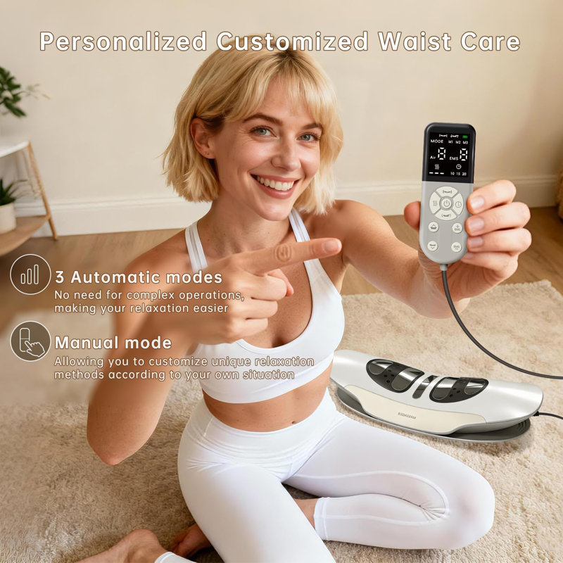 Masseur dorsal Smart Air Traction with Heat & Pulse - Dispositif de décompression lombaire sans cordon pour soulager la rigidité de la sciatalgie - Masseur lombaire avec réglages réglables