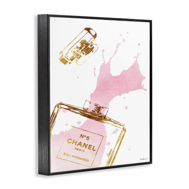 «Perfume Bottle Splash», impression, H 30 po x l 24 po, Giclée encadrée noir minuit
