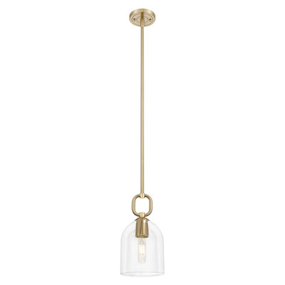Downtown Urban - Hudson - 1 Light 6" Stem Hung Mini Pendant with Bell Shade - Clear Bell Shade