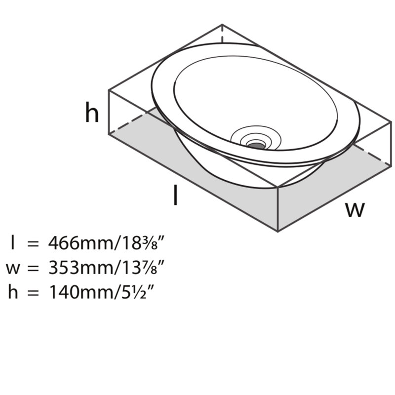Kaali 18" x 14" Undermount Oval Lavatory Sink