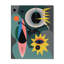 Divine Secrets Retro Abstract Illustration IV - Horloge murale géométrique moderne surdimensionnée-99636267