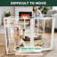 Parc pour chien d'intérieur en acrylique AuraSpace Pro de FXW, robuste avec structure en métal, hauteur de 40 po et 8 panneaux pour chiens de taille moyenne et grande, blanc-123431290-125480995