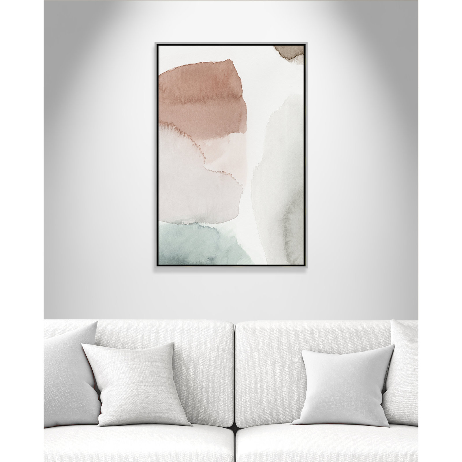 Weslyn "Hopeful II" Painting, 37.5" H x 25.5" W x 2" D, Silver Framed