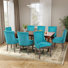 Thickened Fabric Upholstered Nailhead Wooden Dining Chairs (Set of 8)