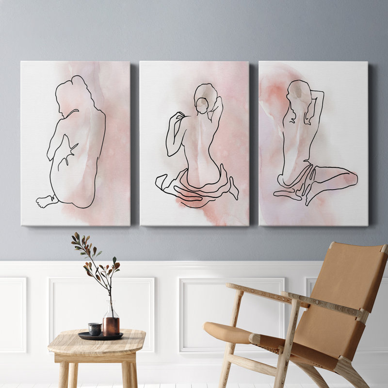 Illustration de la figure I - ensemble de 3 reproductions d'art sur toile tendue, H 36 po x l 72 po x P 1 po