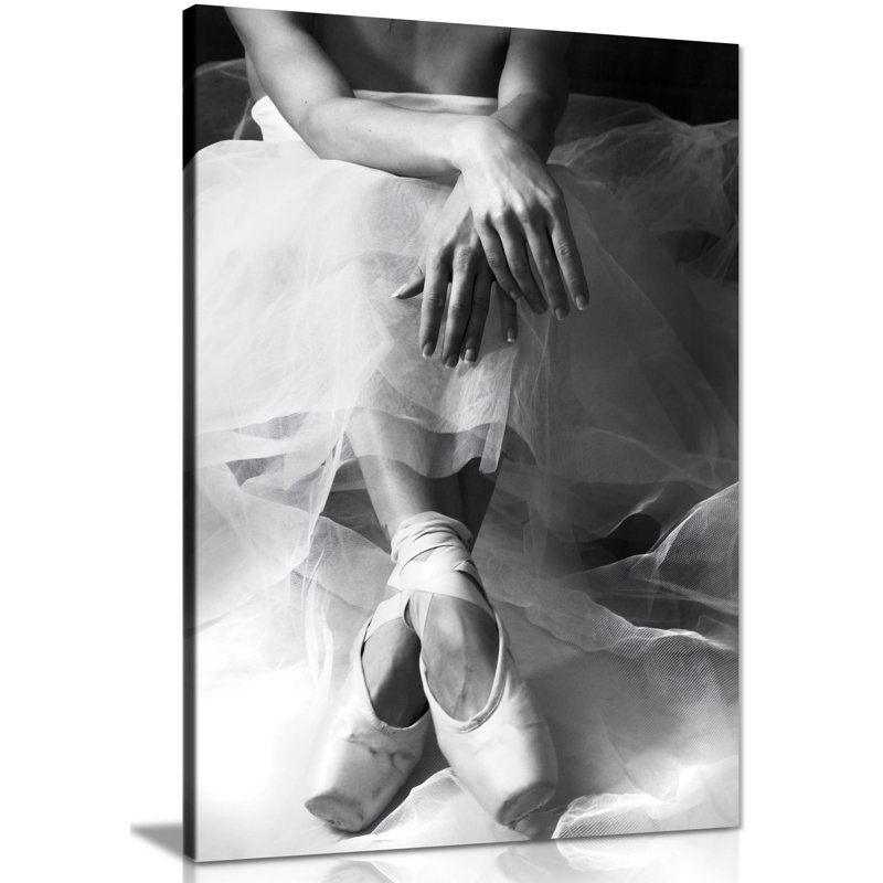 Elegant Sitting Ballerina - Wrapped Canvas Print, 31cm H x 20cm W x 1.8cm D