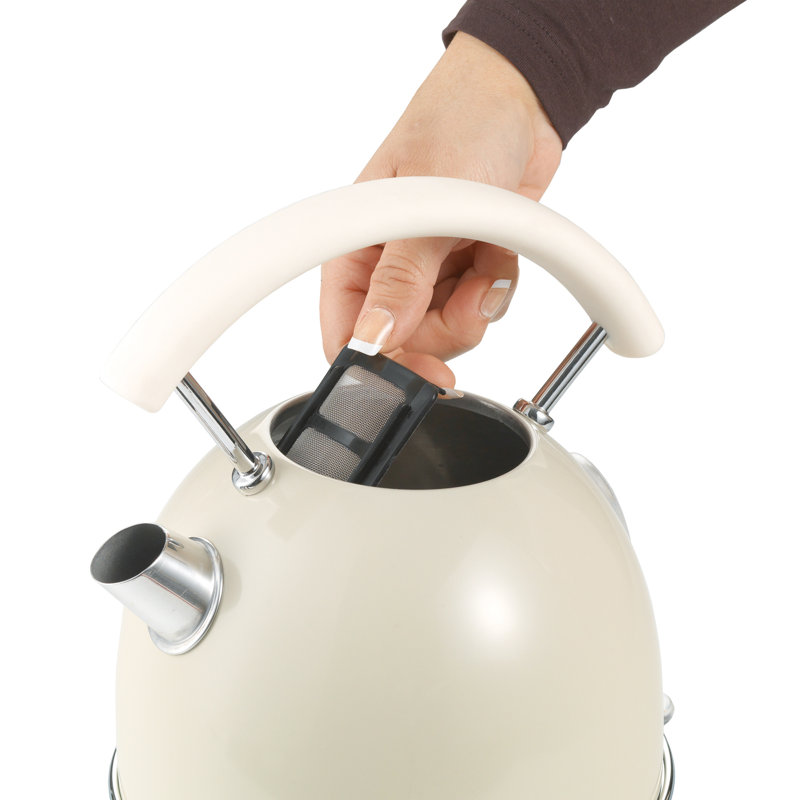Ariete Vintage 1.7L Dome Kettle With 2 Slice Toaster And 1.5L Glass Jug Blender Set, Cream