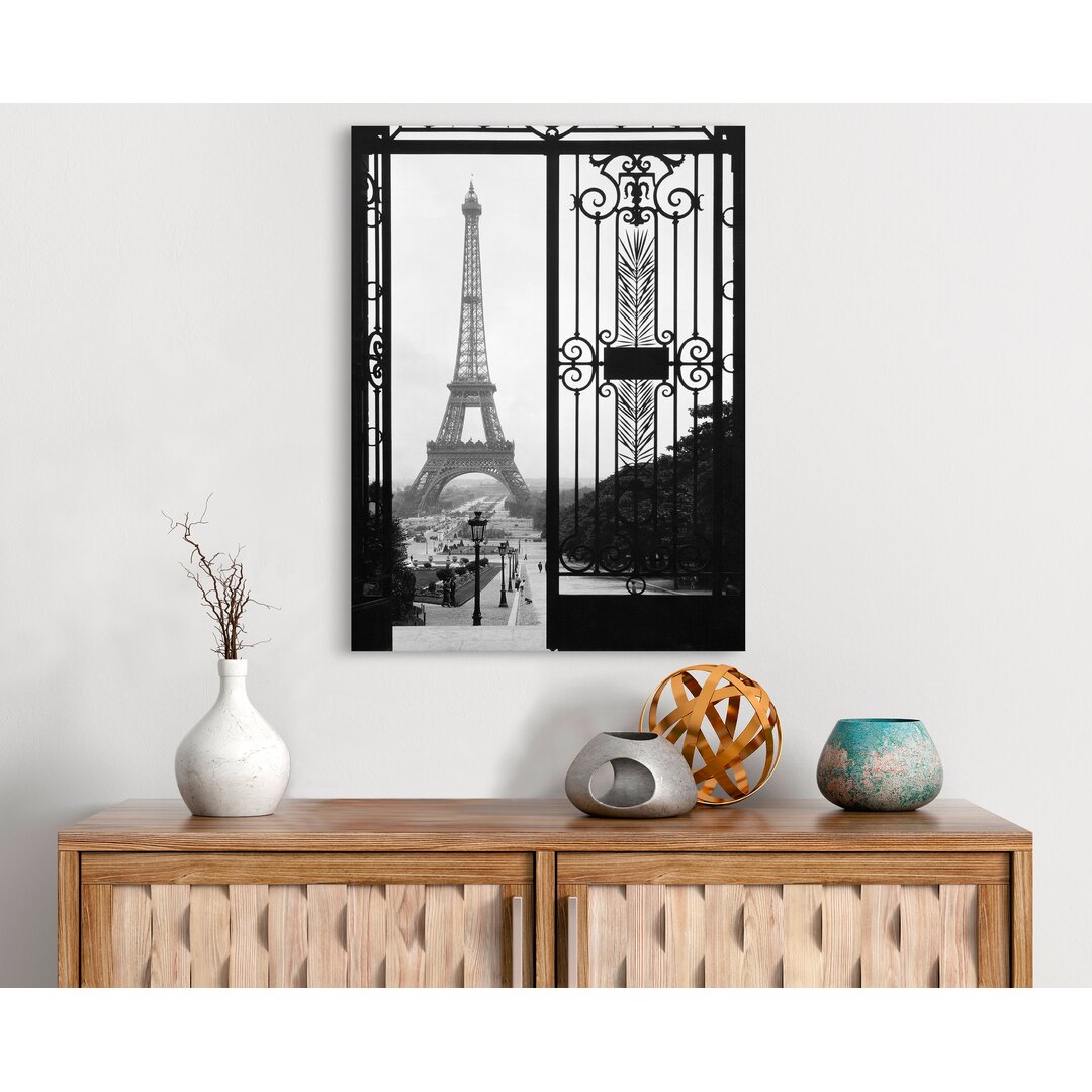 Gerahmtes Leinwandbild - Fotografie Eiffelturm aus dem Trocadero-Palast in Paris