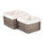 Square Lined Wicker 2 Piece Storage Basket Set
