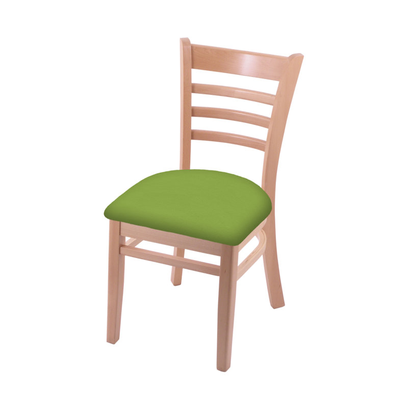 18'' H Upholstered Beech Side Chair, Natural, Canter Kiwi Green