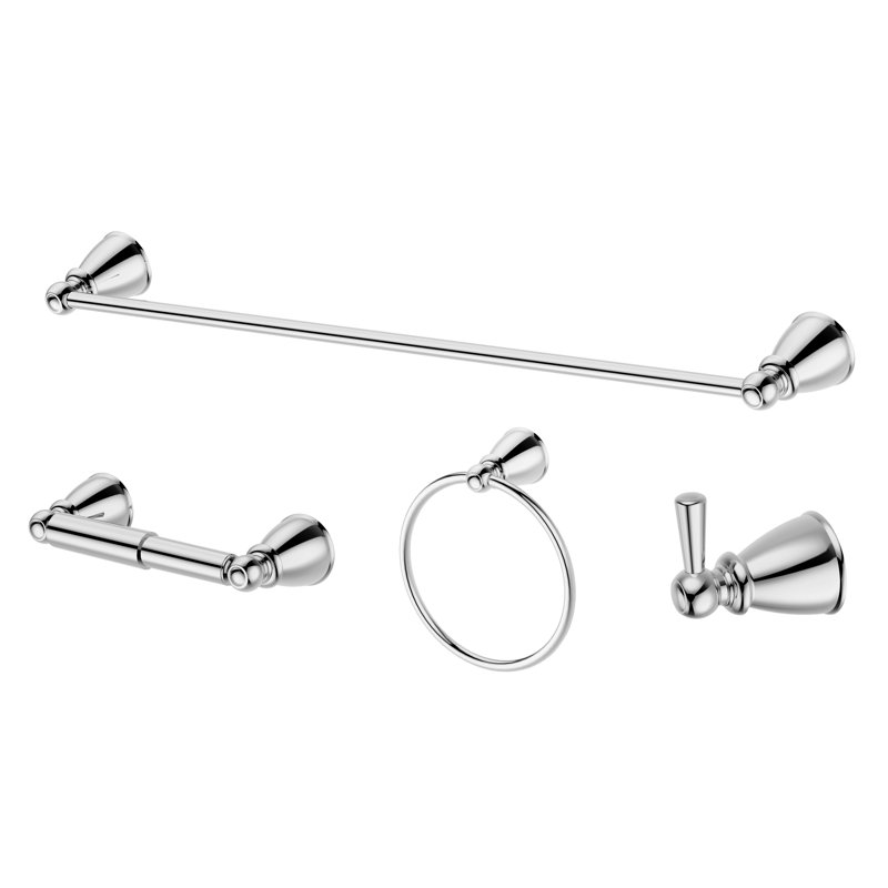4 - Piece Bathroom Hardware Set, Chrome