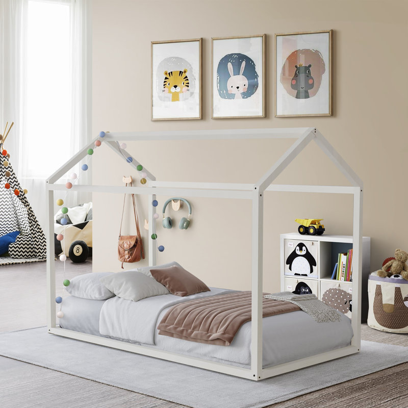 Zirke Twin Canopy Bed by Harper Orchard, Antique White