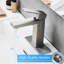 Robinet de lavabo de salle de bain à une poignée avec conception en cascade, nickel brossé, fixation sur le pont, drain escamotable, conduites d’alimentation, robinet en céramique, robinet à cartouche, robinet à débit moderne, trou, poignée, robinet