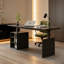 Bureau debout à hauteur réglable avec armoire à tiroirs Italian Luxury Brown-1978334228
