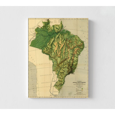 Physical Map Of Brazil-The Amazon And Its Tributaries 1886, Antique Amazon Map, Map Of Brazilian Wall Art, Amazon Artwork Poster Print
