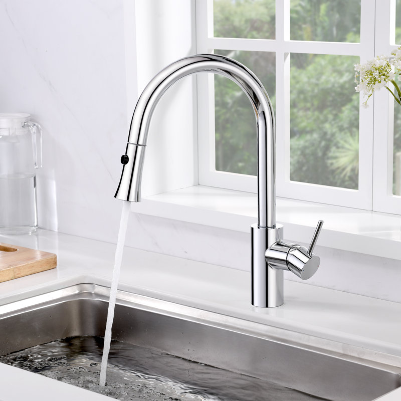 Pull Down Single Handle Kitchen Faucet, Chrome