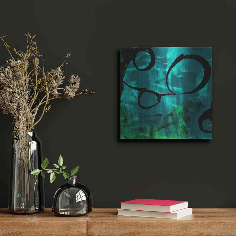 Red Barrel Studio® «Turquoise Element II» par Sisa Jasper, art mural en métal, H 12 po x l 12 po