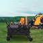Chariot pliable multifonctionnel avec chariot pivotant et poussoir avec poignée rotative et roues tout-terrain à 360 ° - Conception robuste et réglable, grande capacité de transport, d'épicerie et d'utilisation extérieure, noir-gris-118414656