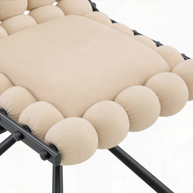 Chaises de salle à manger capitonnées Modern, Beige, Noir