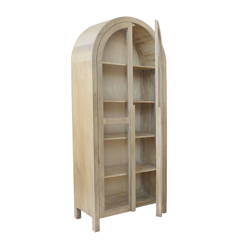 Natural Brown Contemporary Solid Mango Wood Cabinet