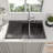 33'' L Drop-In Double Bowl Stainless Steel Kitchen Sink 60/40