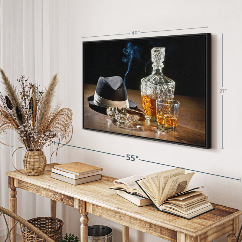 Impression rétro sur toile de whisky rétro, H 27 po x l 40 po
