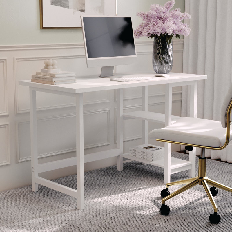 Bureau à tréteaux Martha Stewart Beckett, Blanc