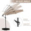 Parasol de marché suspendu 10 pi avec lumières solaires et base-1609981823