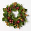 Real Touch Magnolia, Pine, Faux Red Apple & Pinecone Fall Christmas Front Door Wreath - 24"