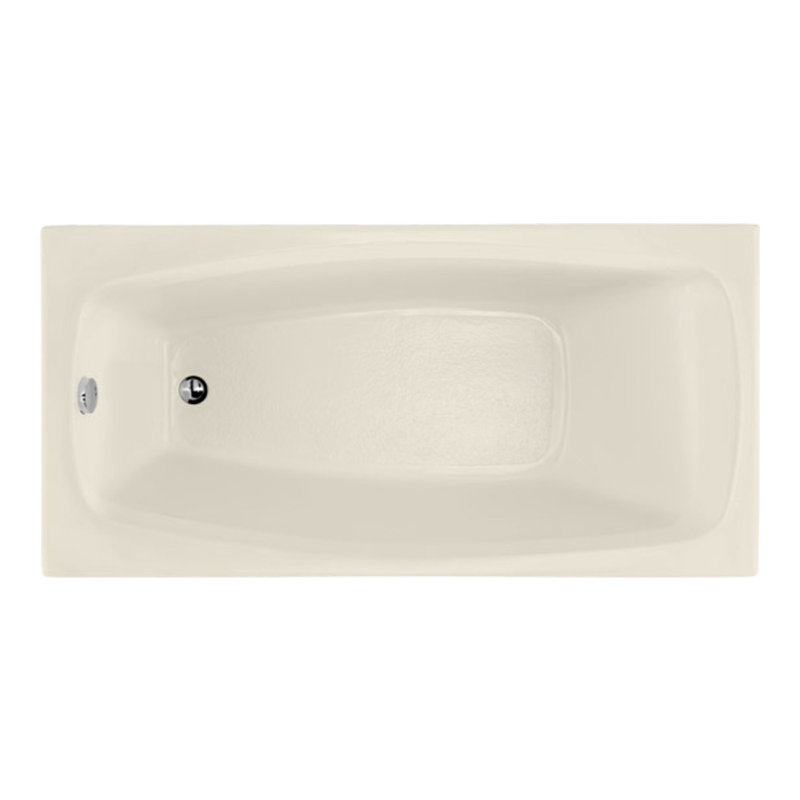 Solitude 60'' x 30'' Soaking Acrylic Bathtub, Bone, Polished Brass