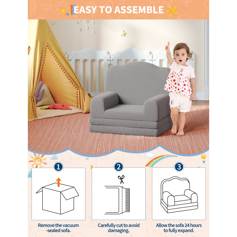 Children's Foam Chair, Gray