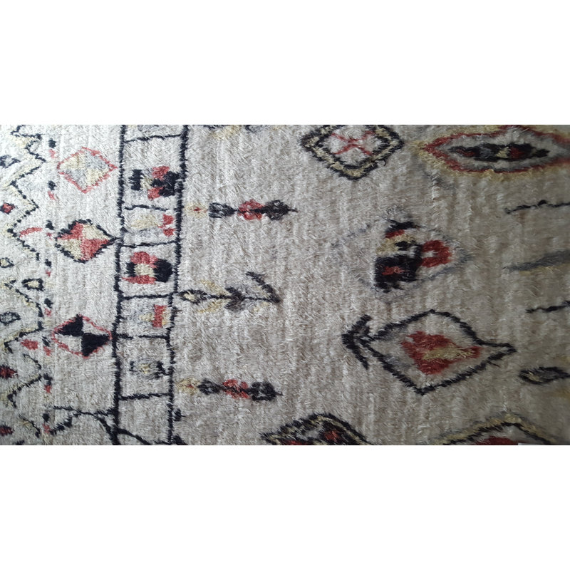 Moroccan Hand-Knotted Wool Beige/Orange Area Rug, Rectangle 8' x 10'