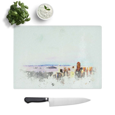 Tempered Glass San Francisco Under a Sky Chopping Board